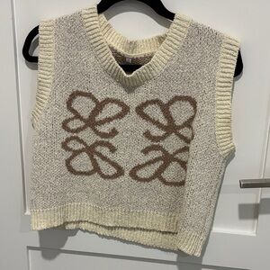 Loewe Textured Cream and Brown Vest